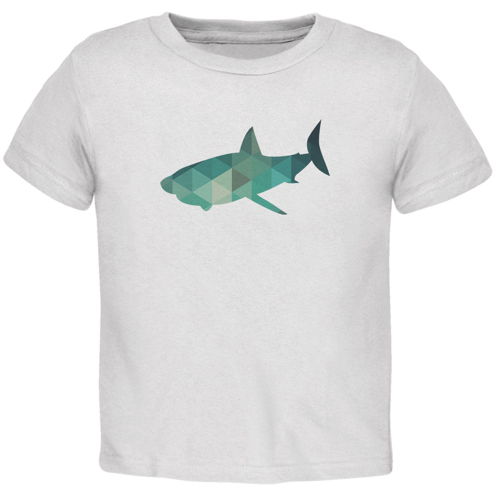 Shark Geometric White Toddler T-Shirt Toddler T-Shirts Old Glory 2T White