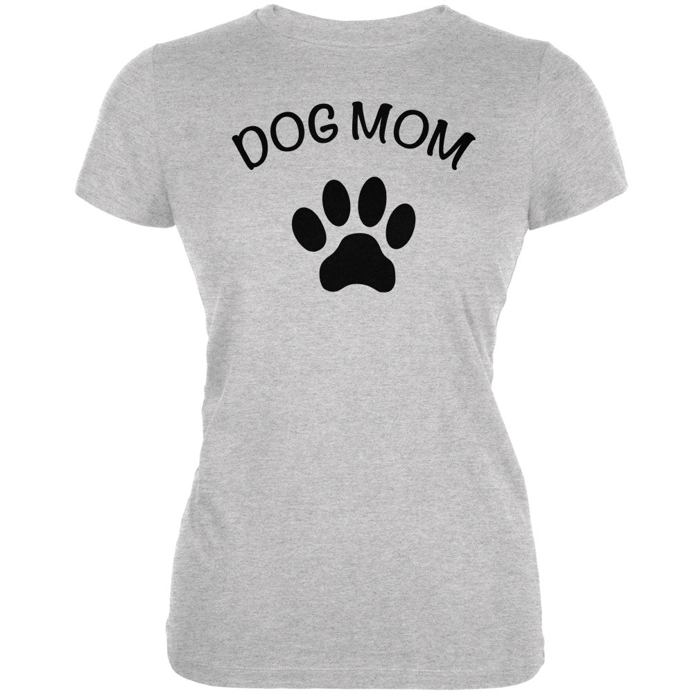 Mother's Day - Dog Mom Heather Grey Juniors Soft T-Shirt Juniors T-Shirts Old Glory 2XL Grey