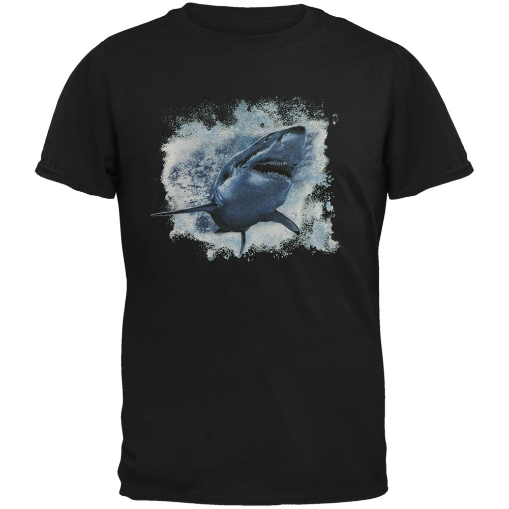 Great White Shark Black Adult T-Shirt Men's T-Shirts Old Glory 2XL Black
