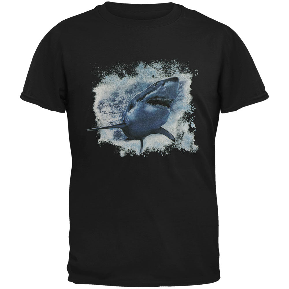 Great White Shark Black Youth T-Shirt Youth T-Shirts Old Glory LG Black