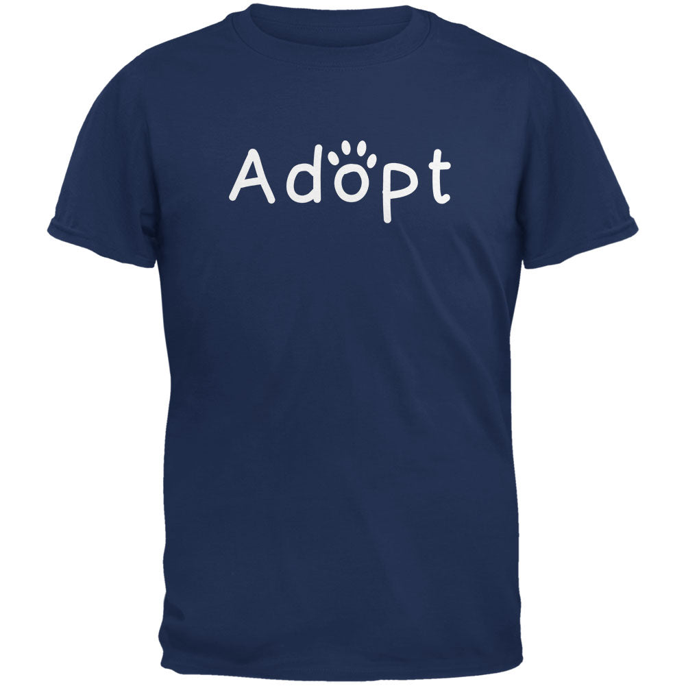 Adopt Cat Dog Paw Metro Blue Adult T-Shirt Men's T-Shirts Old Glory 2XL Blue