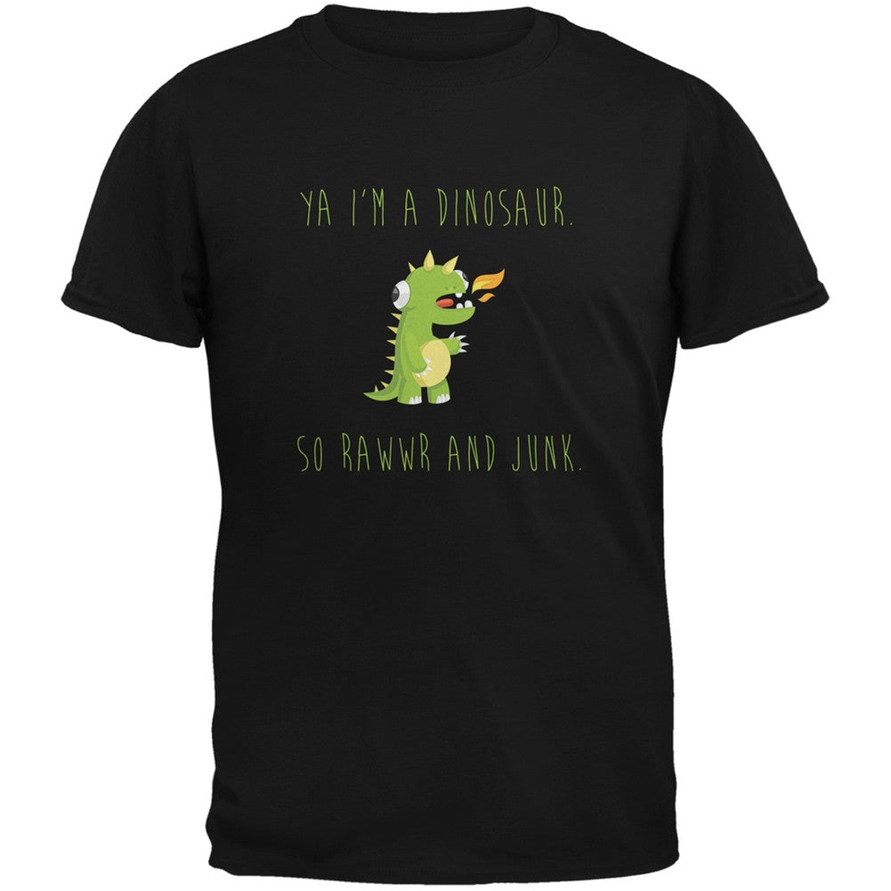 Ya I'm a Dinosaur - Goofy Black Youth T-Shirt Youth T-Shirts Old Glory LG Black