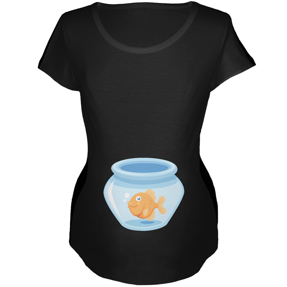 Fish Bowl Costume Maternity Soft T-Shirt Maternity T-Shirts Old Glory 2XL Black