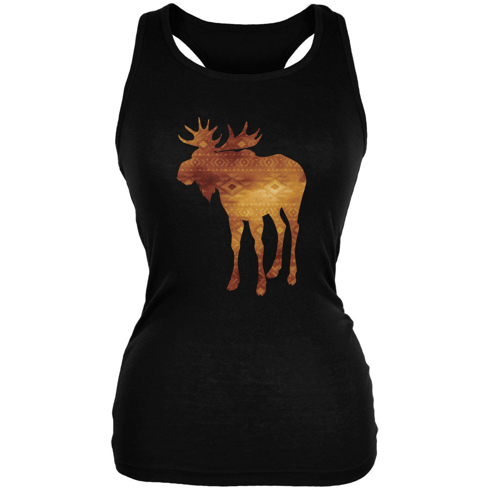 Native American Spirit Moose Black Juniors Soft Tank Top Tank Tops Old Glory 2XL Black