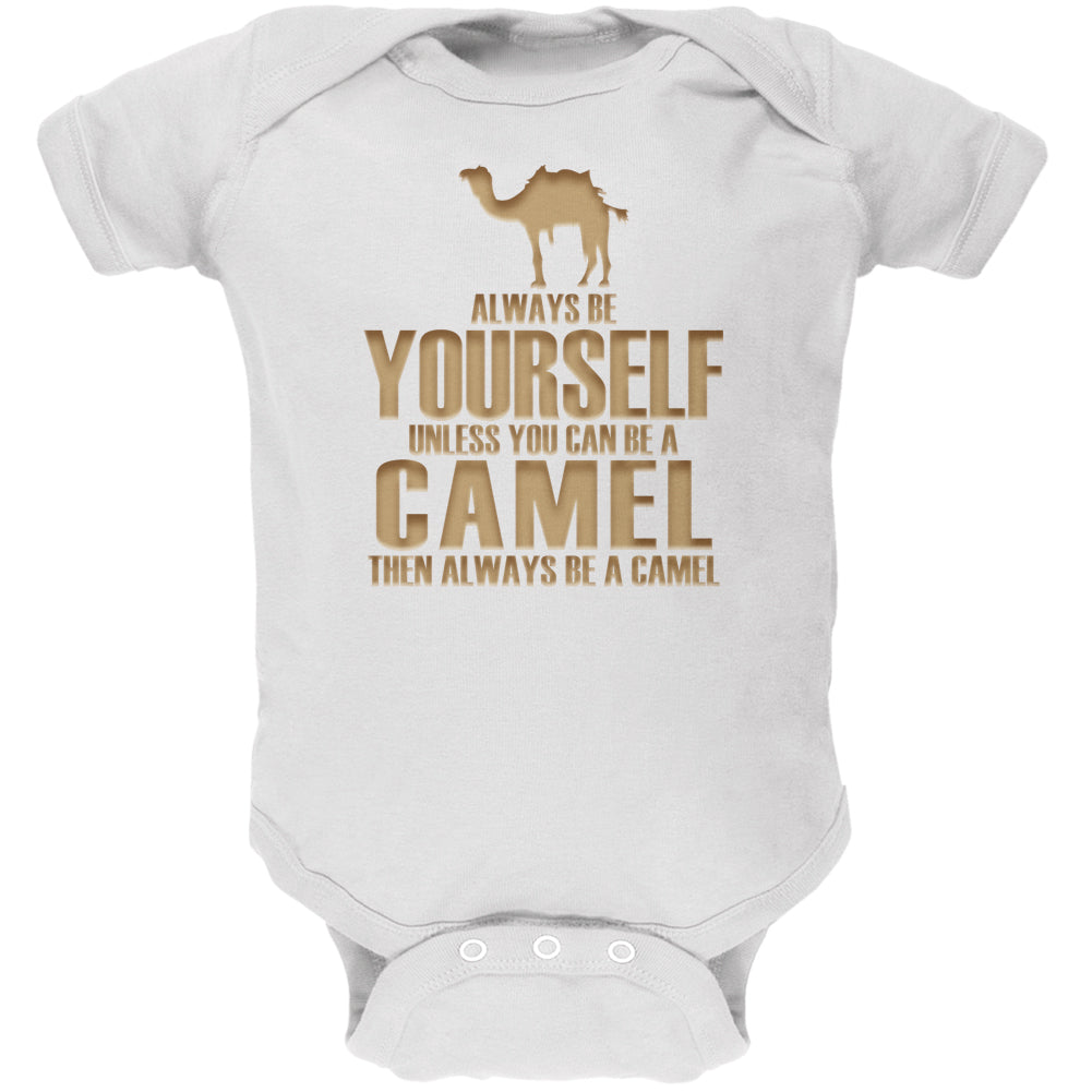 Always Be Yourself Camel White Soft Baby One Piece Baby One Piece Old Glory 12 White