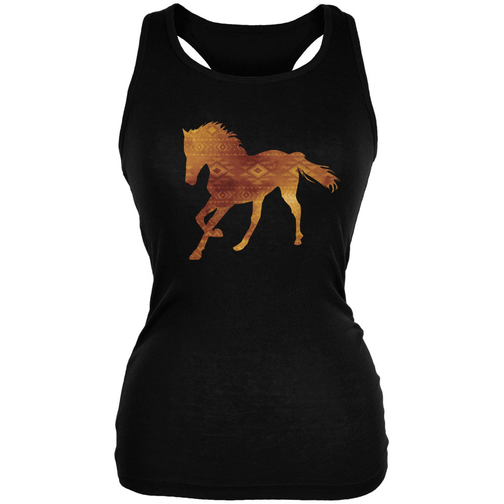 Native American Spirit Horse Black Juniors Soft Tank Top Tank Tops Old Glory 2XL Black