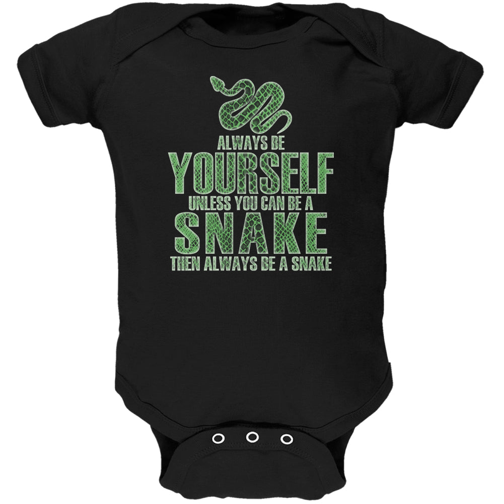 Always Be Yourself Snake Black Soft Baby One Piece Baby One Piece Old Glory 12 Black
