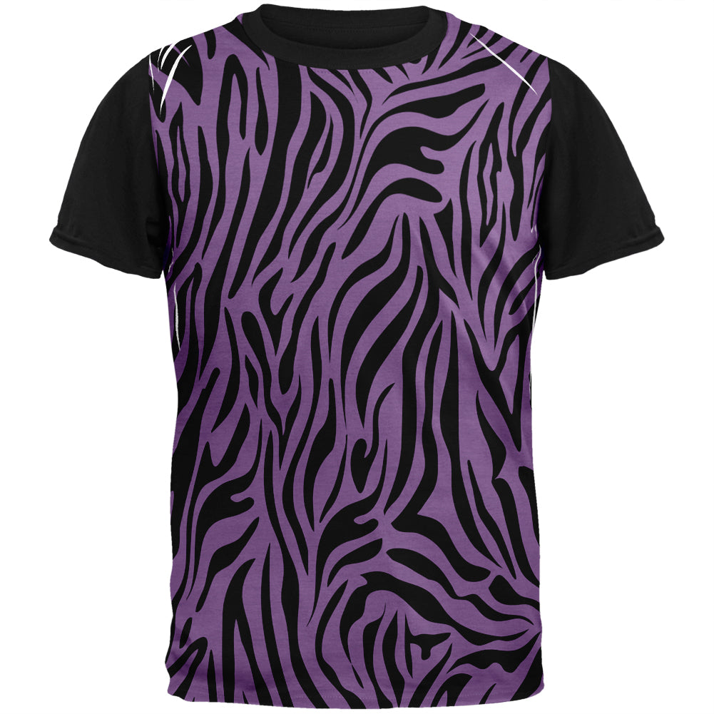 Zebra Print Purple Adult Black Back T-Shirt Men's T-Shirts Old Glory 2XL Multi