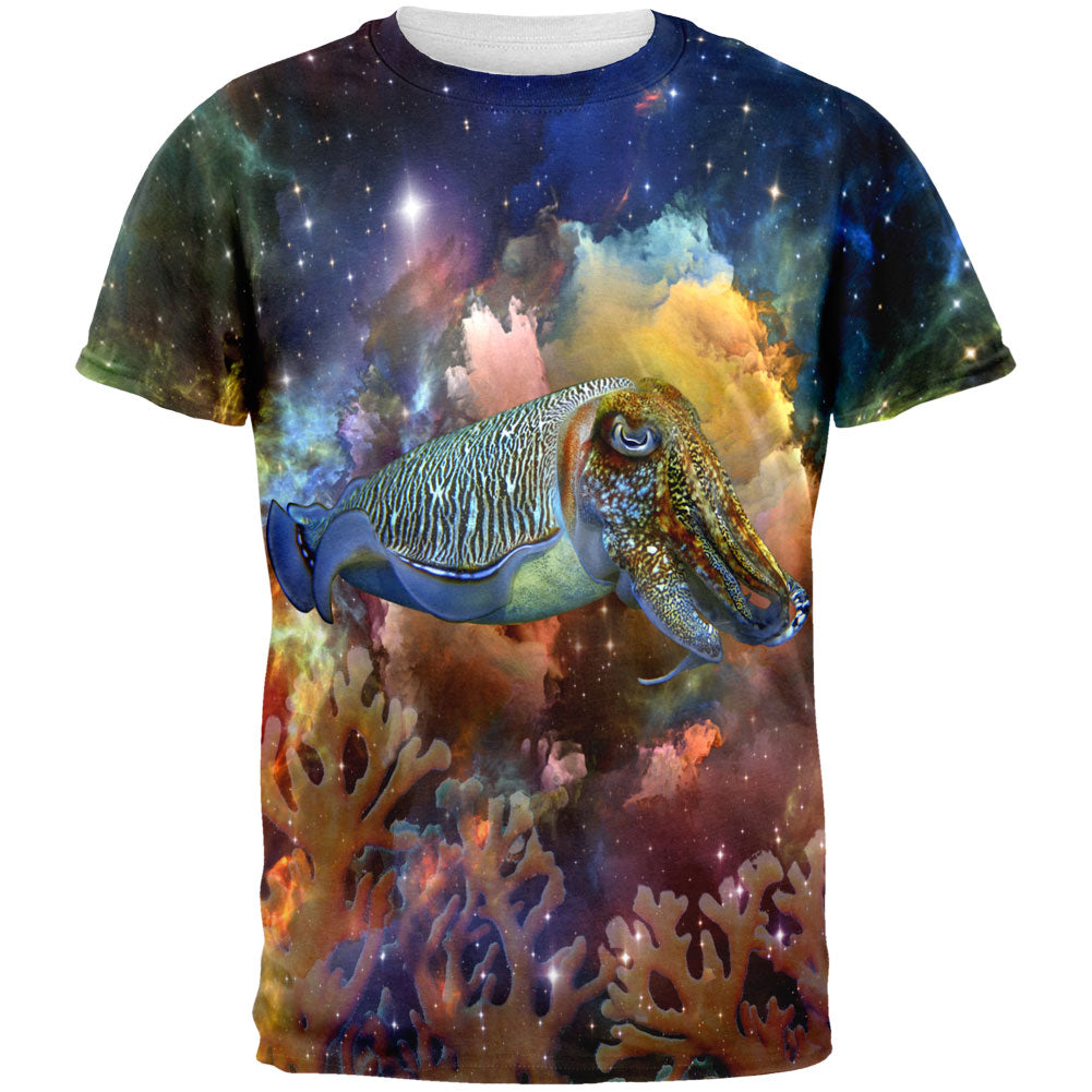 Cuttlefish IN SPACE All Over Adult T-Shirt Men's T-Shirts Old Glory 2XL Multi