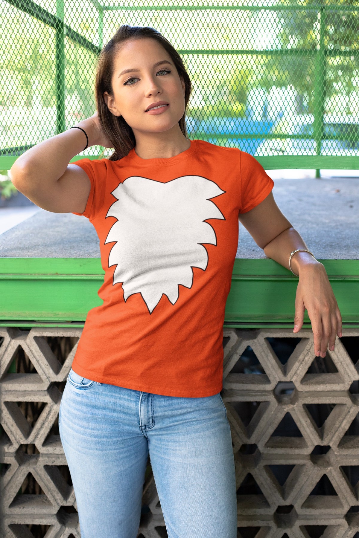 Fox Costume Orange Juniors Soft T-Shirt Juniors T-Shirts Old Glory