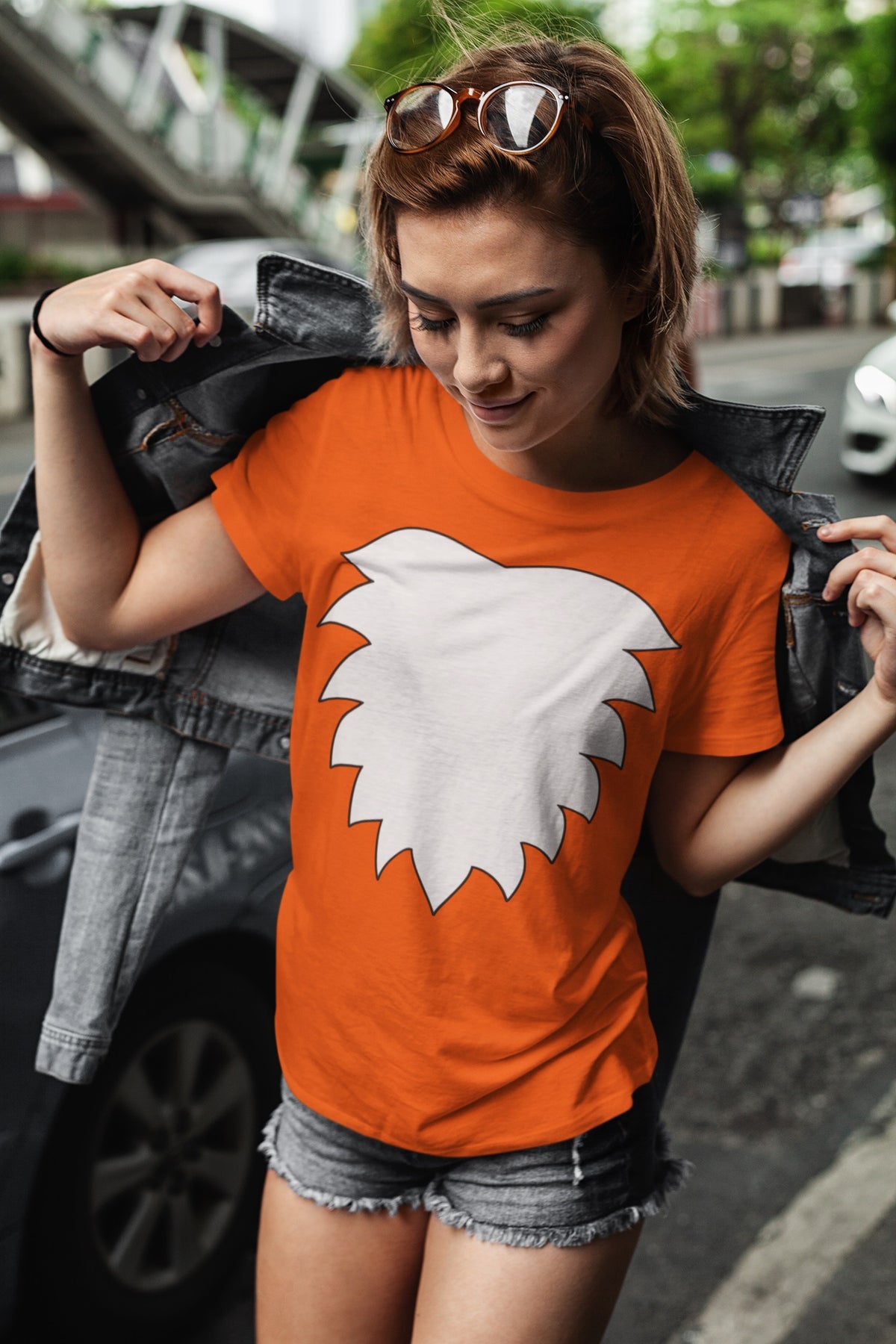 Fox Costume Orange Juniors Soft T-Shirt Juniors T-Shirts Old Glory
