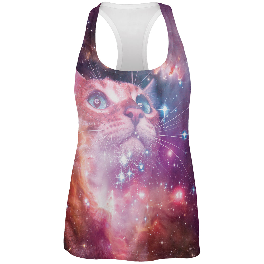 Galaxy Cat All Over Womens Tank Top Tank Tops Old Glory 2XL Multi