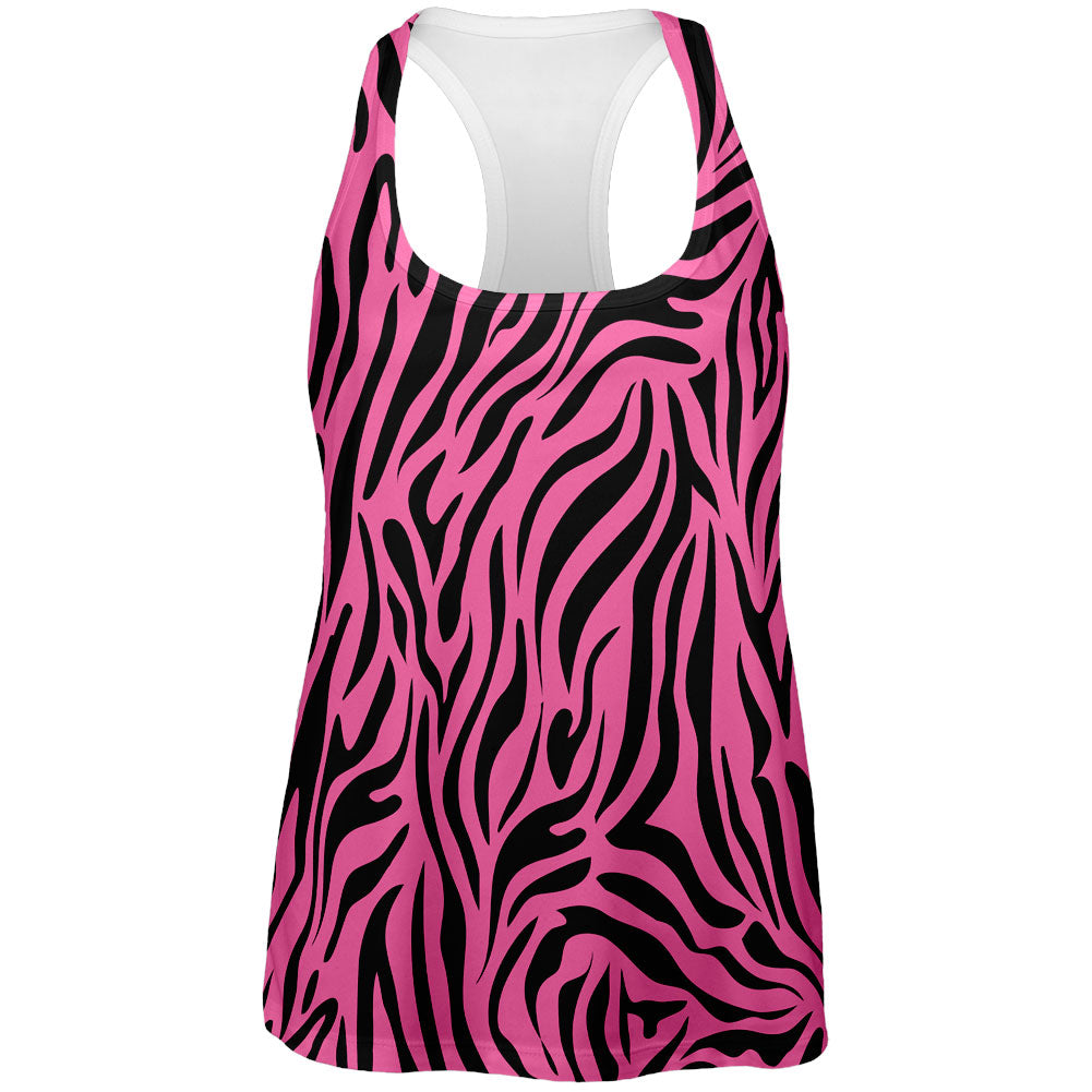 Zebra Print Pink All Over Womens Tank Top Tank Tops Old Glory 2XL Multi