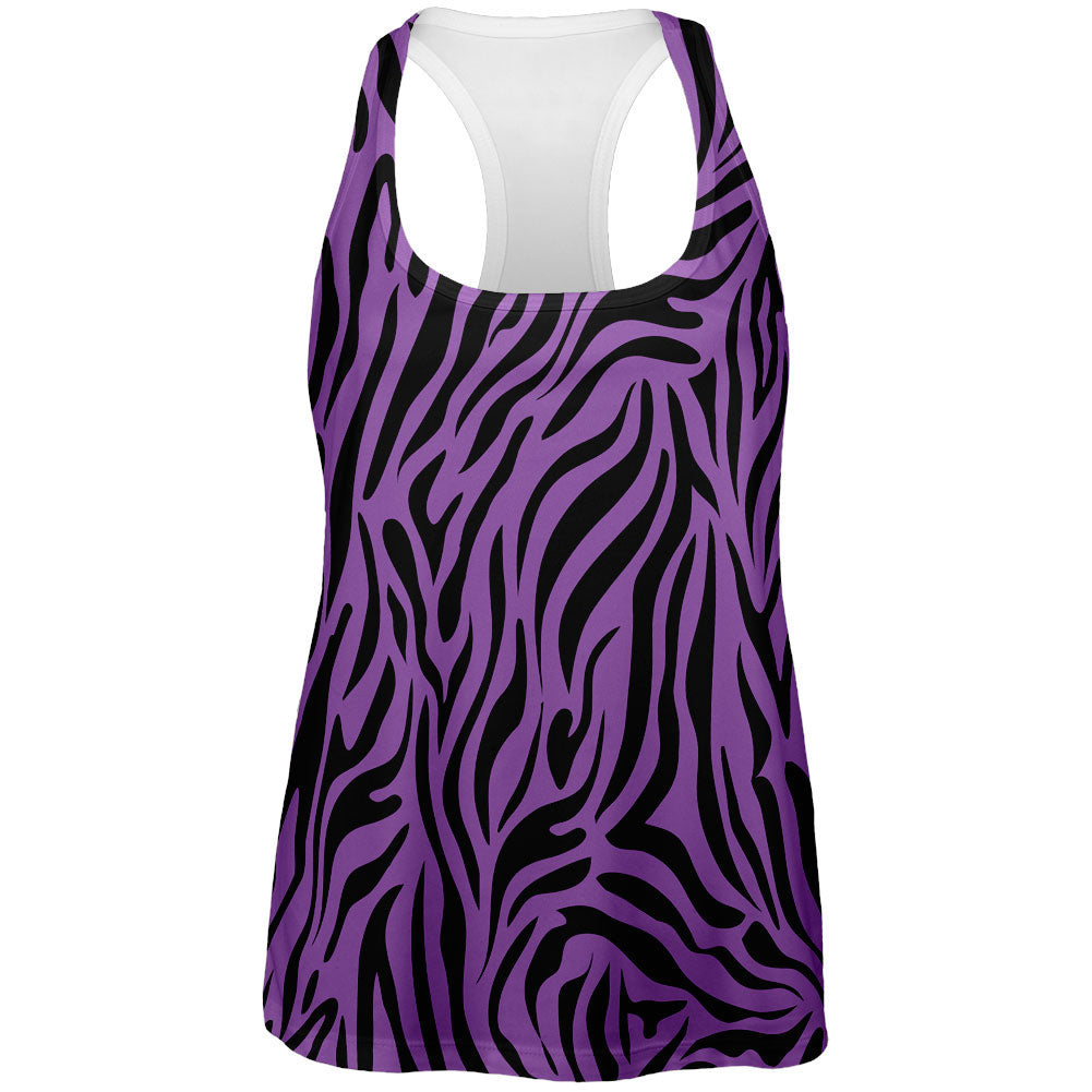 Zebra Print Purple All Over Womens Tank Top Tank Tops Old Glory 2XL Multi