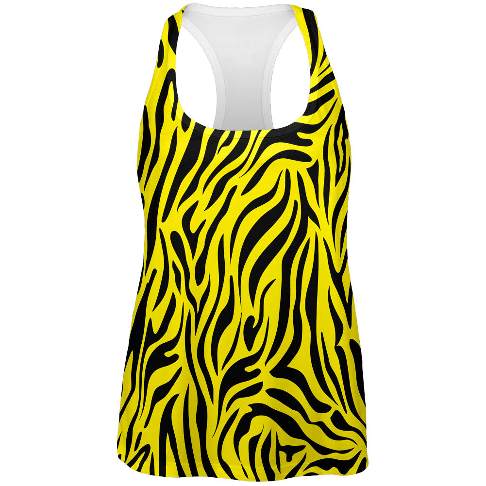 Zebra Print Yellow All Over Womens Tank Top Tank Tops Old Glory 2XL Multi