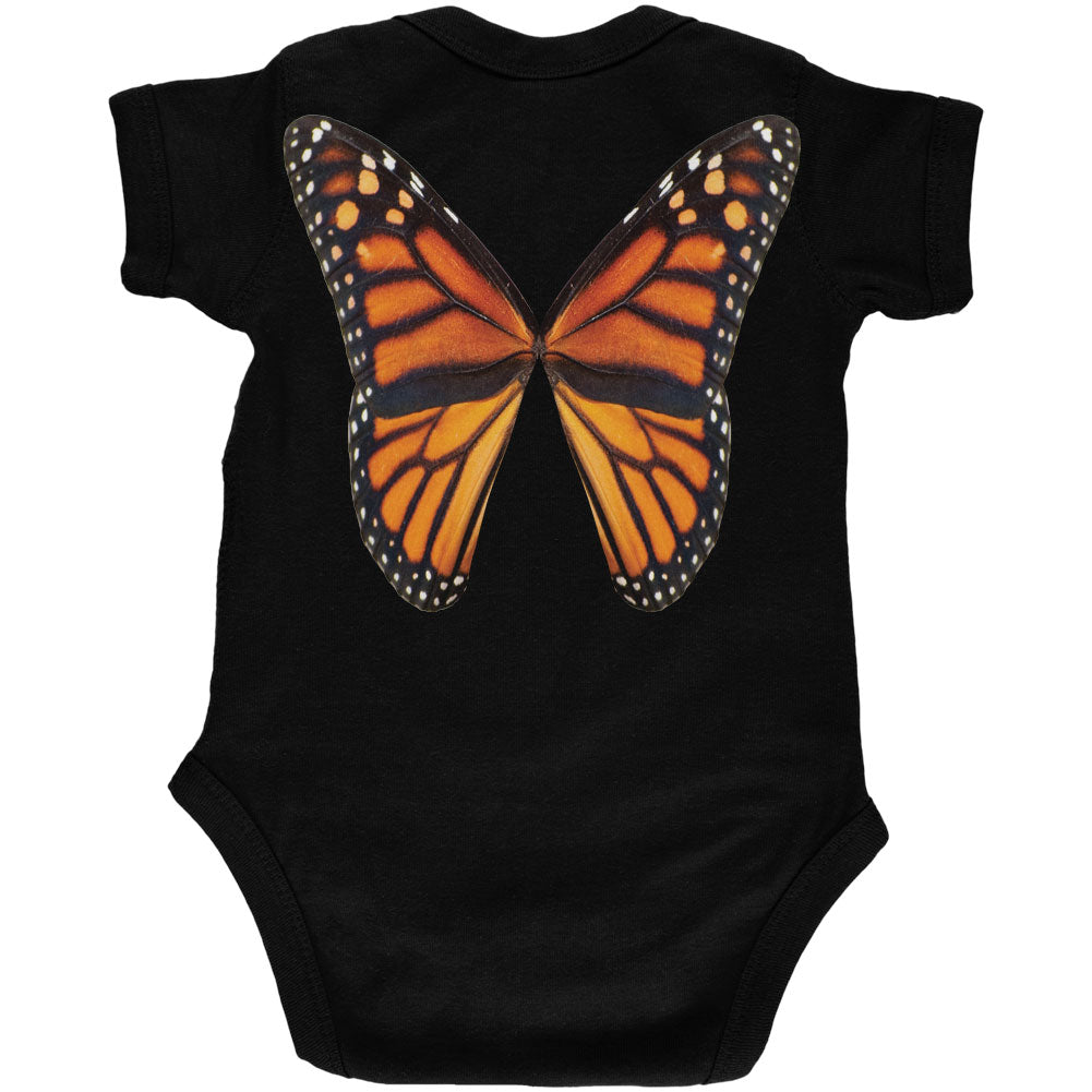Monarch Butterfly Wings Costume Black Soft Baby One Piece Baby One Piece Old Glory 12 Black