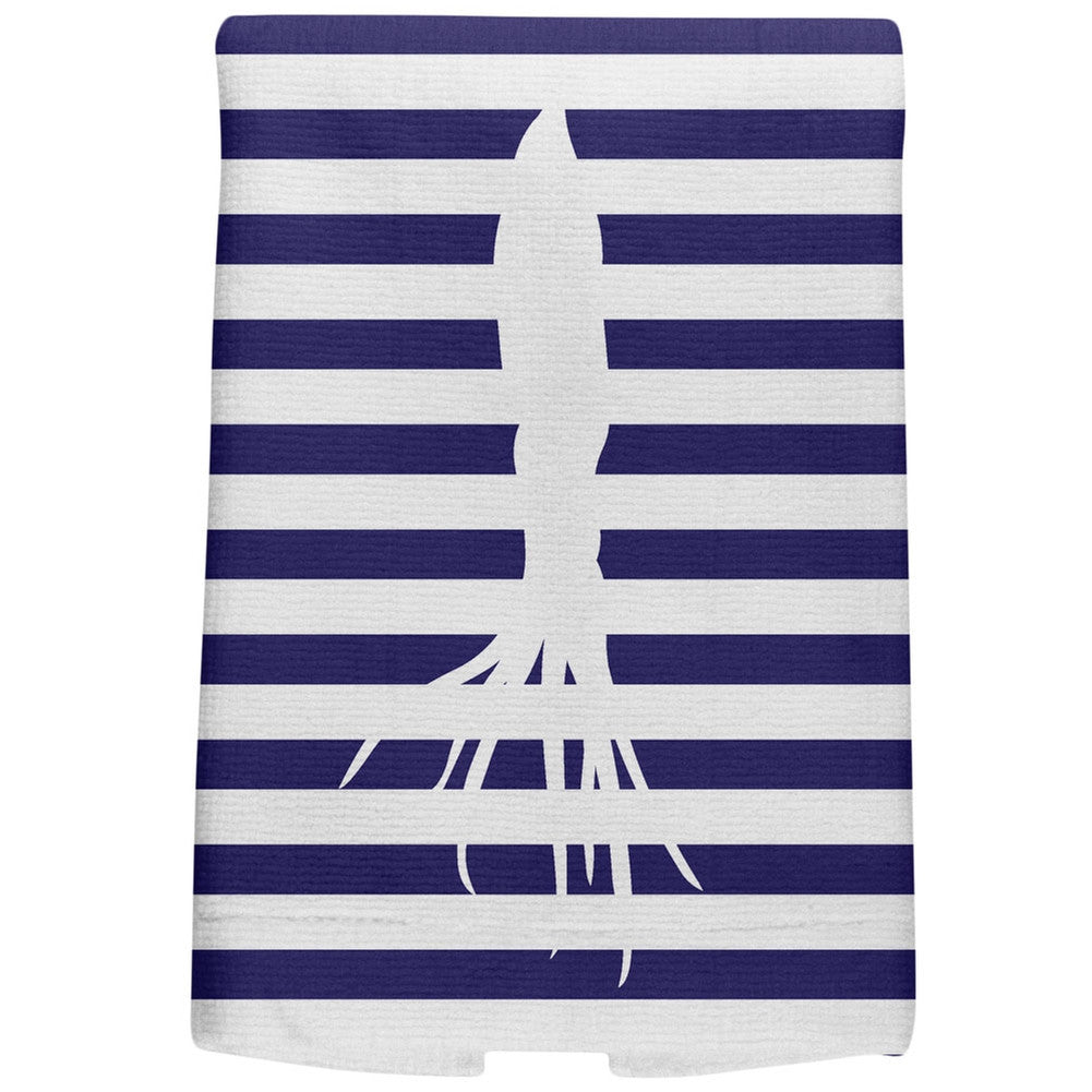 Squid Nautical Stripes All Over Hand Towel Hand Towel Old Glory