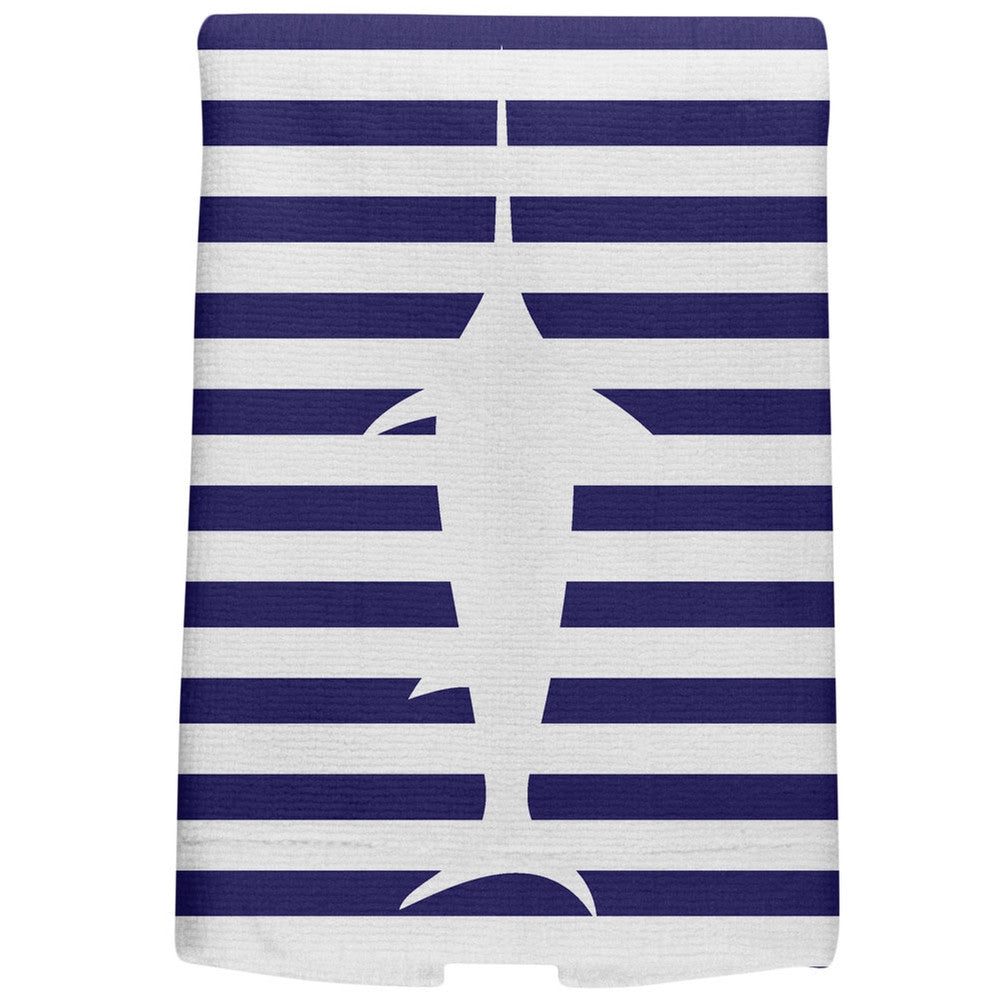 Swordfish Nautical Stripes All Over Hand Towel Hand Towel Old Glory