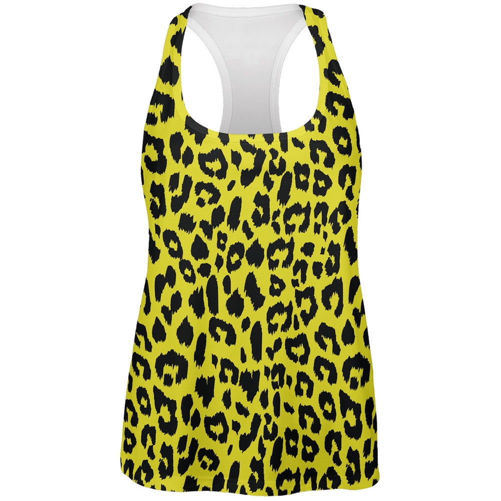 Yellow Cheetah Print All Over Womens Work Out Tank Top Tank Tops Old Glory 2XL Multi