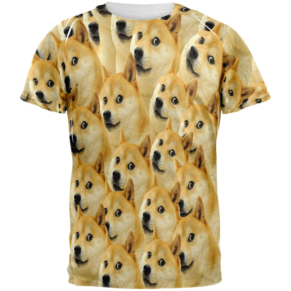 Doge Meme All Over Adult T-Shirt Men's T-Shirts Old Glory 2XL Multi