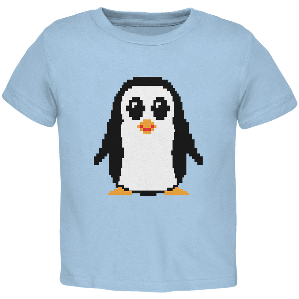8 Bit Penguin Light Blue Toddler T-Shirt Toddler T-Shirts Old Glory 2T Purple