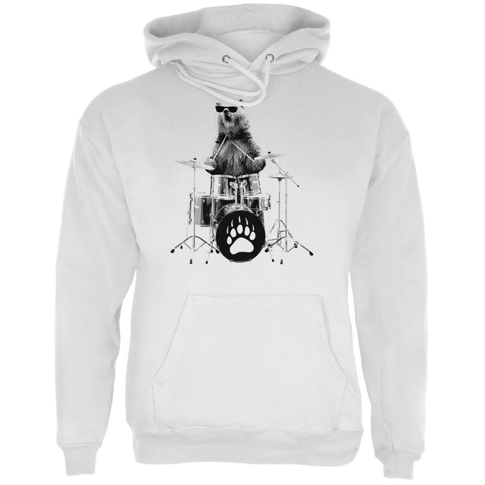 Bear Drummer White Adult Sweatshirt Sweatshirts Old Glory