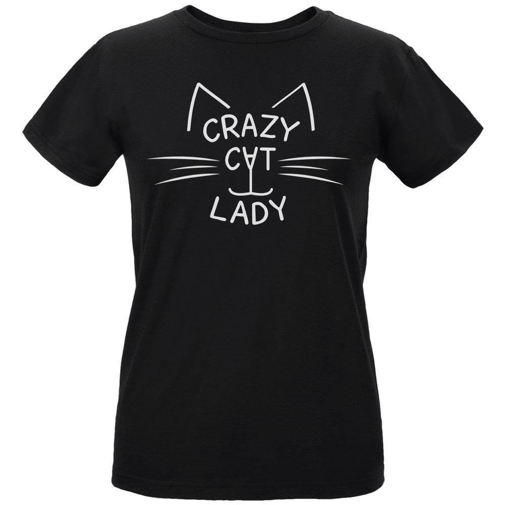 Crazy Cat Lady Black Womens Organic T-Shirt Women's T-Shirts Old Glory