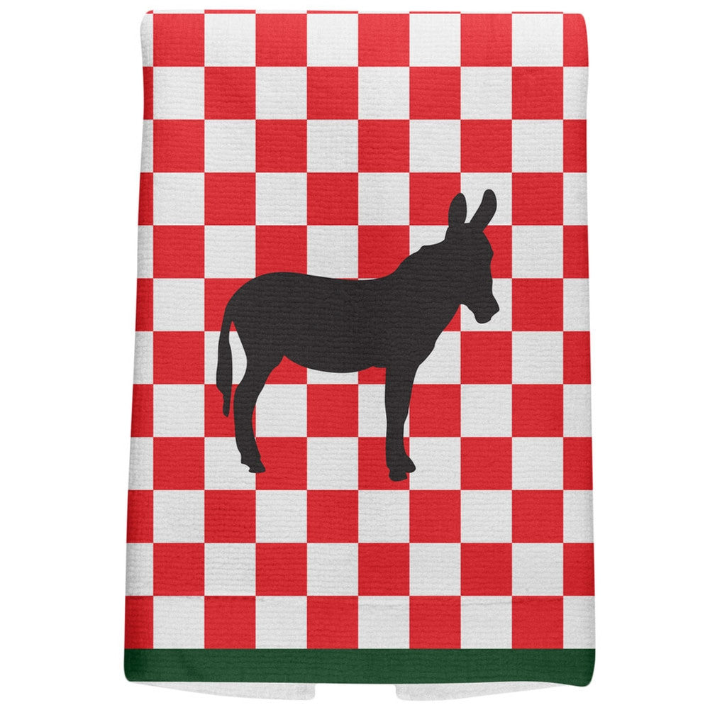 Country Kitchen Checkerboard Donkey All Over Hand Towel Hand Towel Old Glory