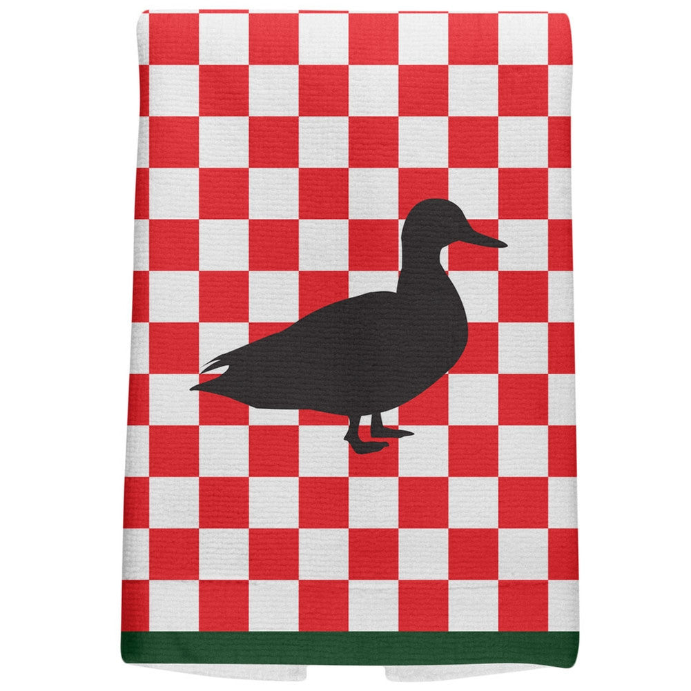Country Kitchen Checkerboard Duck All Over Hand Towel Hand Towel Old Glory