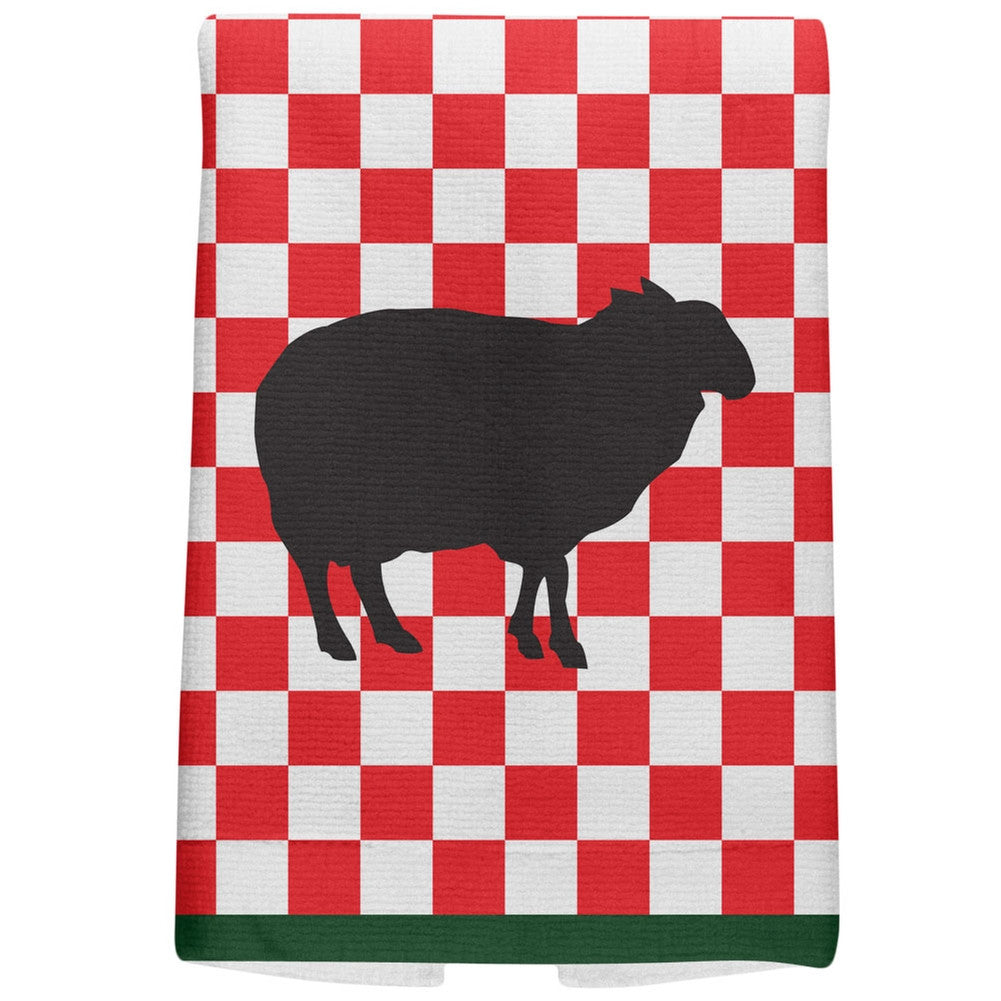 Country Kitchen Checkerboard Sheep All Over Hand Towel Hand Towel Old Glory