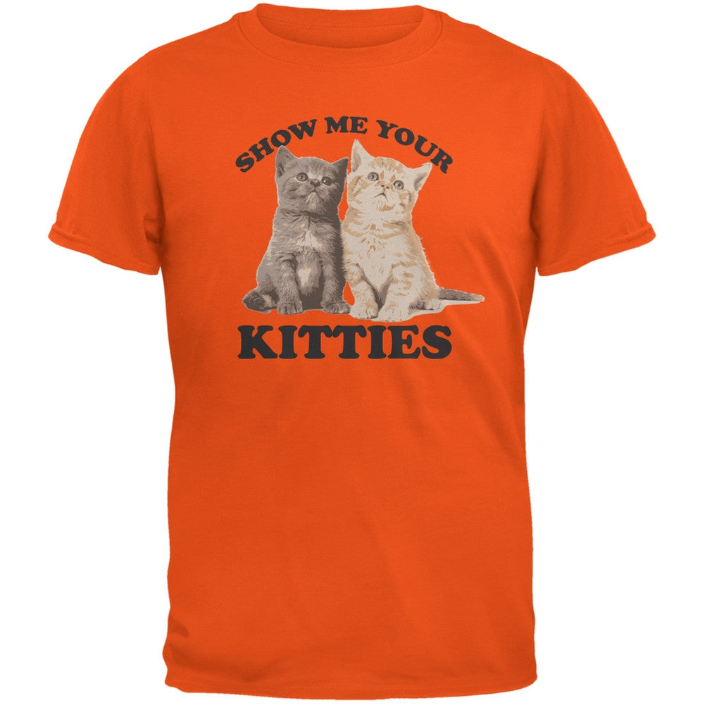 Show Me Your Kitties Orange Adult T-Shirt Men's T-Shirts Old Glory 2XL Orange