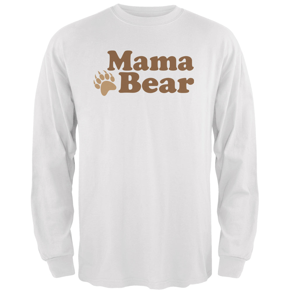 Mothers Day - Mama Bear White Adult Long Sleeve T-Shirt Men's Long Sleeves Old Glory 2XL White