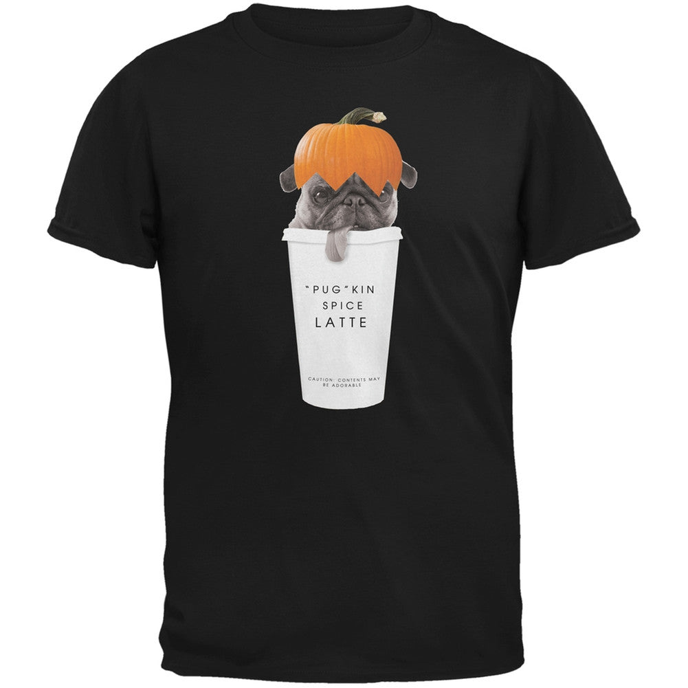 Pug Pugkin Spice Latte Red Adult T-Shirt Men's T-Shirts Old Glory 2XL Red