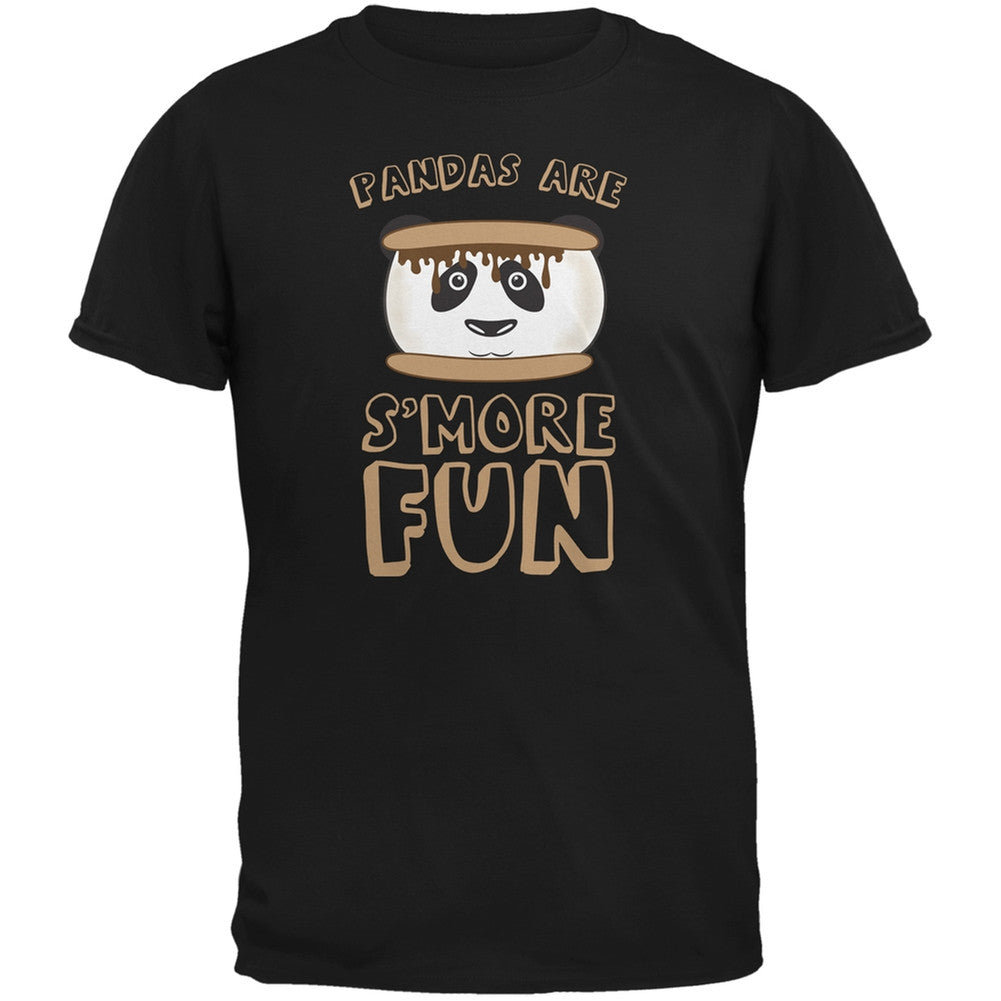 Pandas Are S'More Fun Black Youth T-Shirt Youth T-Shirts Old Glory LG Black