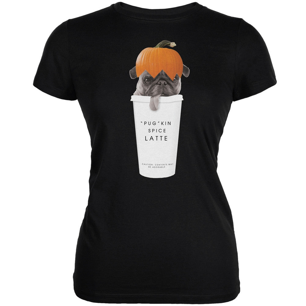 Pug Pugkin Spice Latte Orange Juniors Soft T-Shirt Juniors T-Shirts Old Glory 2XL Orange