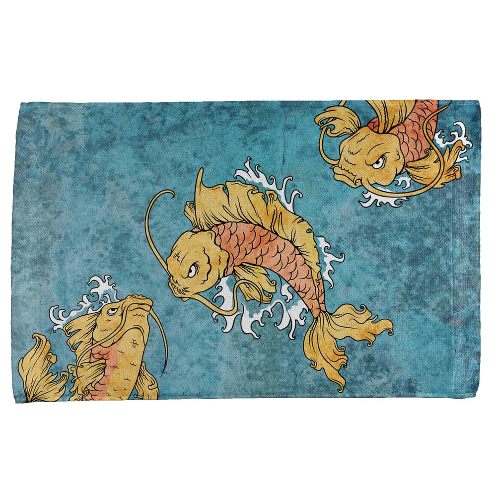Japanese Koi Fish Tattoo Style All Over Hand Towel Hand Towel Old Glory