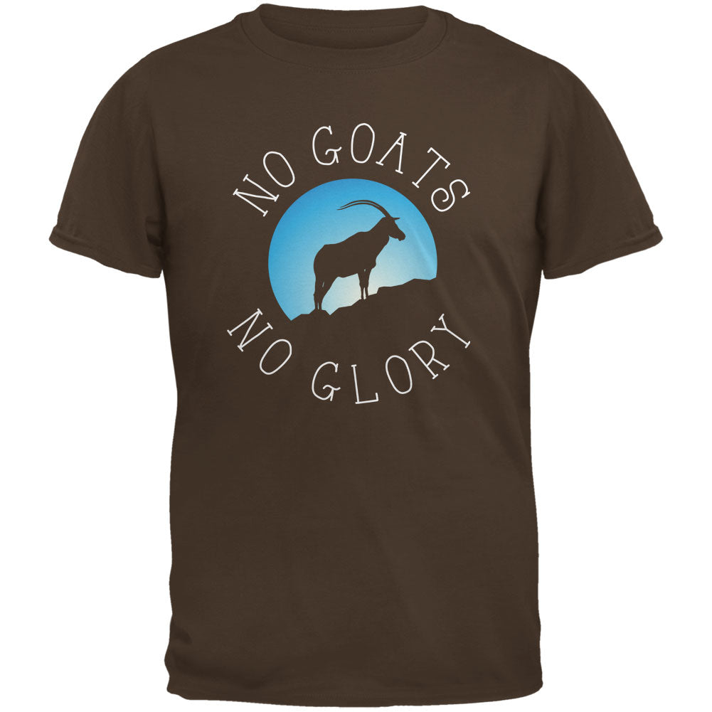 No Guts Goats No Glory Brown Adult T-Shirt Men's T-Shirts Old Glory 2XL Brown