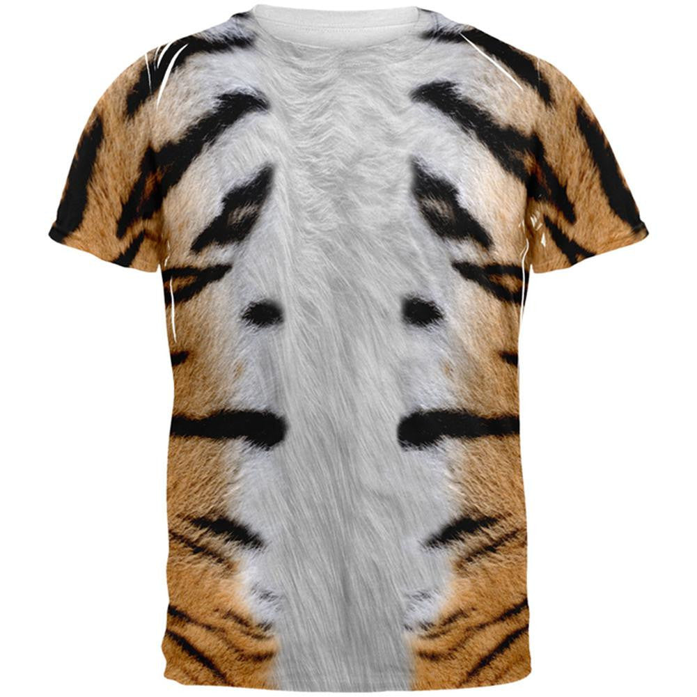 Halloween Tiger Costume All Over Adult T-Shirt Men's T-Shirts Old Glory 2XL Multi