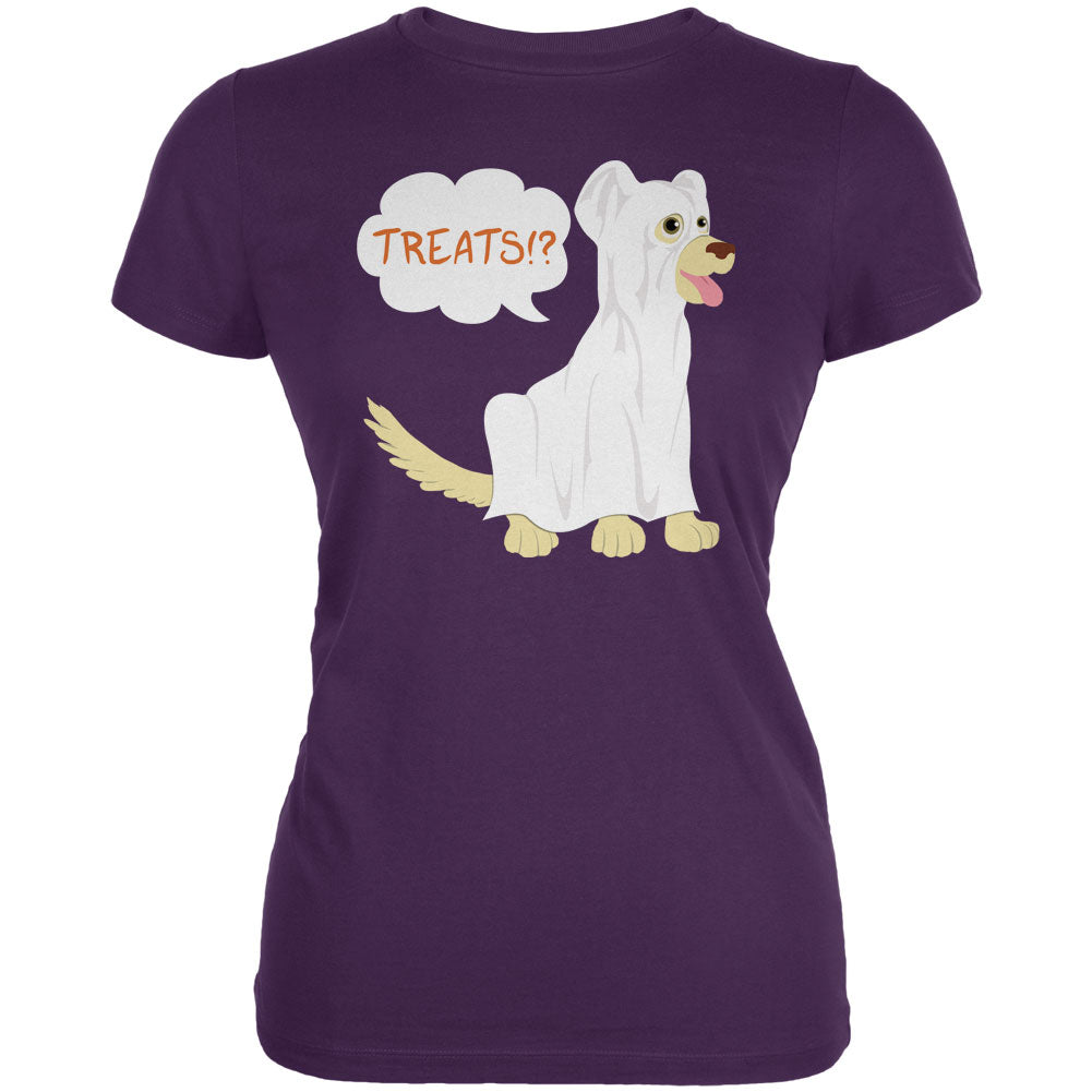 Halloween Ghost Treats Dog Purple Juniors Soft T-Shirt Juniors T-Shirts Old Glory 2XL Purple