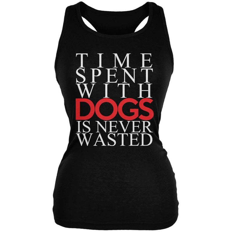 Time Spent With Dogs Never Wasted Black Adult Tank Top Tank Tops Old Glory