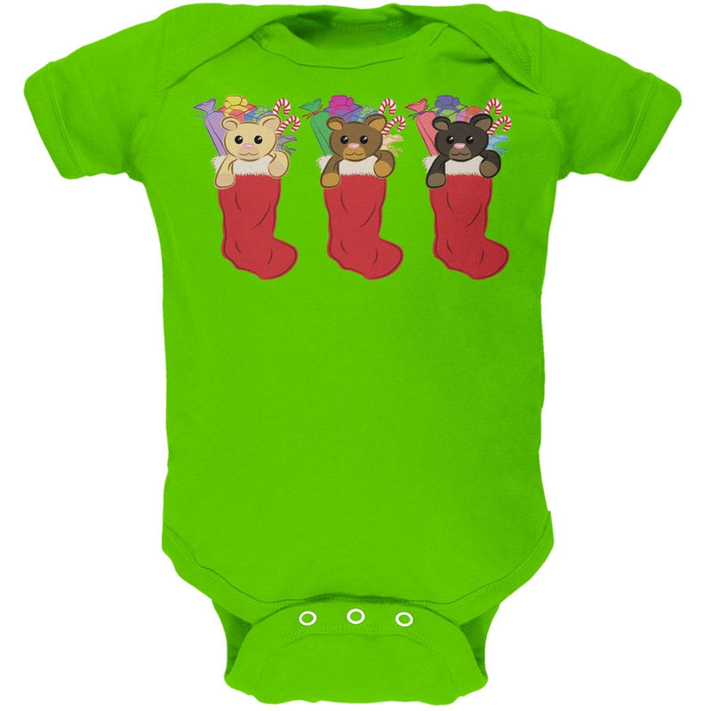 Christmas Stockings 3 Teddies Black Soft Baby One Piece Baby One Piece Old Glory