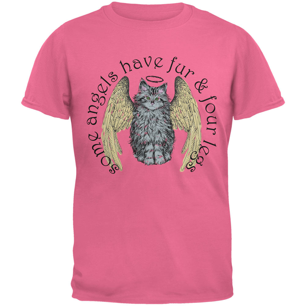 Cat Angel Azalea Adult T-Shirt Men's T-Shirts Old Glory 2XL Pink
