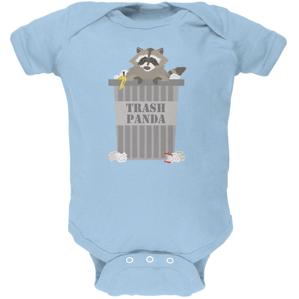 Trash Panda Raccoon Light Blue Soft Baby One Piece Baby One Piece Old Glory 12 Light Blue
