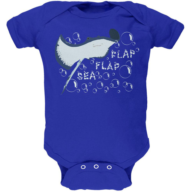 Sea Flap Flap Stingray Navy Soft Baby One Piece Baby One Piece Old Glory