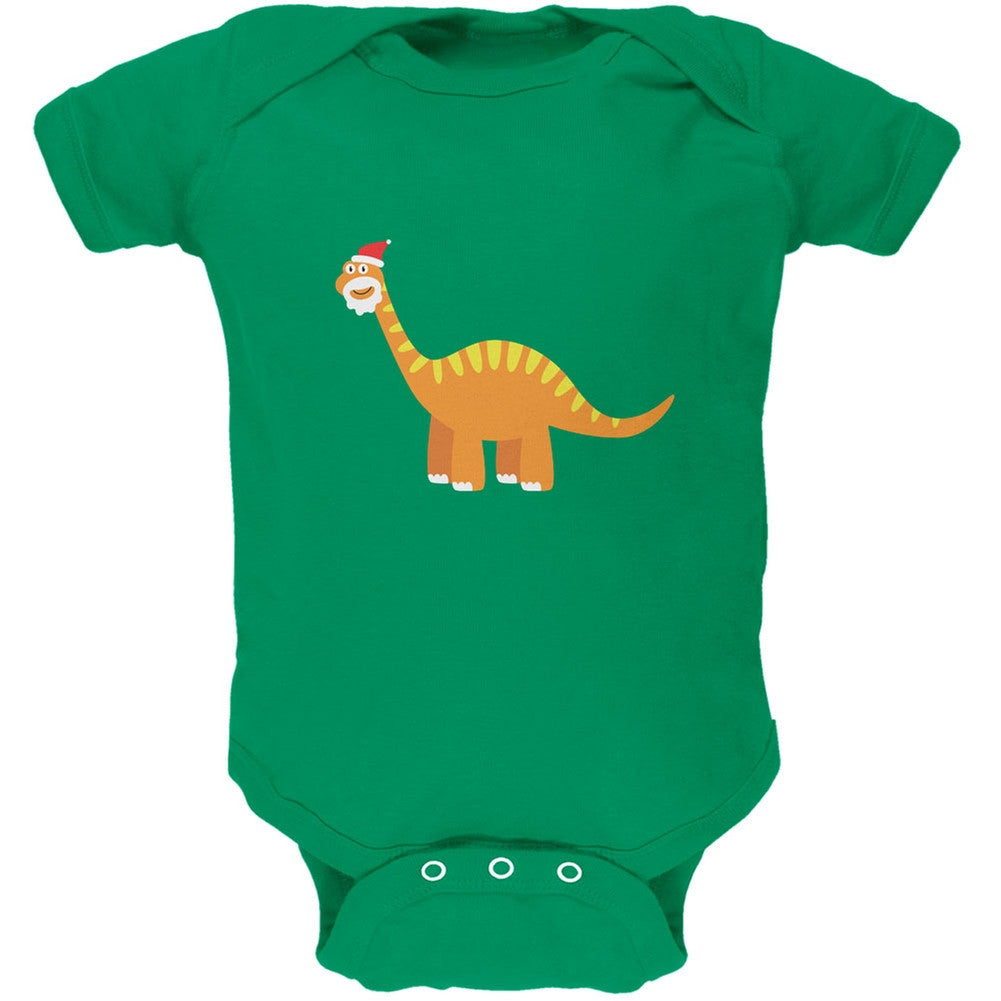 Christmas Dinosaur Brachiosaurus Apple Green Soft Baby One Piece Baby One Piece Old Glory