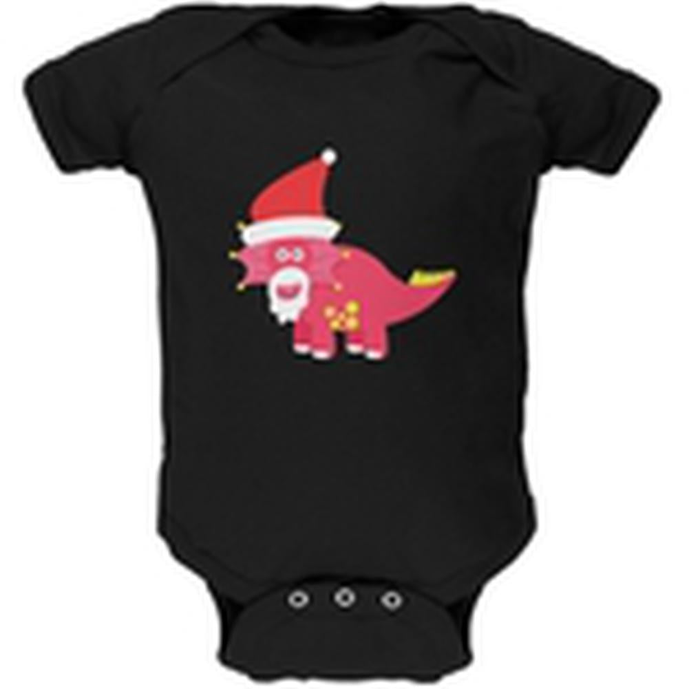 Christmas Dinosaur Triceratops Apple Green Soft Baby One Piece Baby One Piece Old Glory