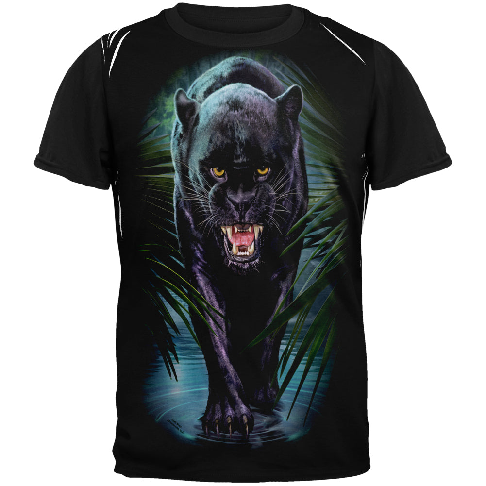 Black Panther Adult Black Back T-Shirt Men's T-Shirts Old Glory 2XL Multi