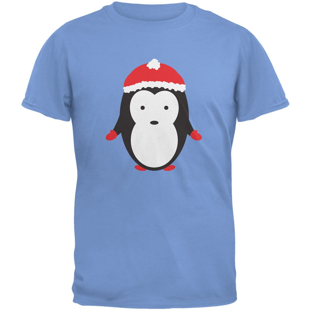 Christmas Cute Penguin Carolina Blue Youth T-Shirt Youth T-Shirts Old Glory