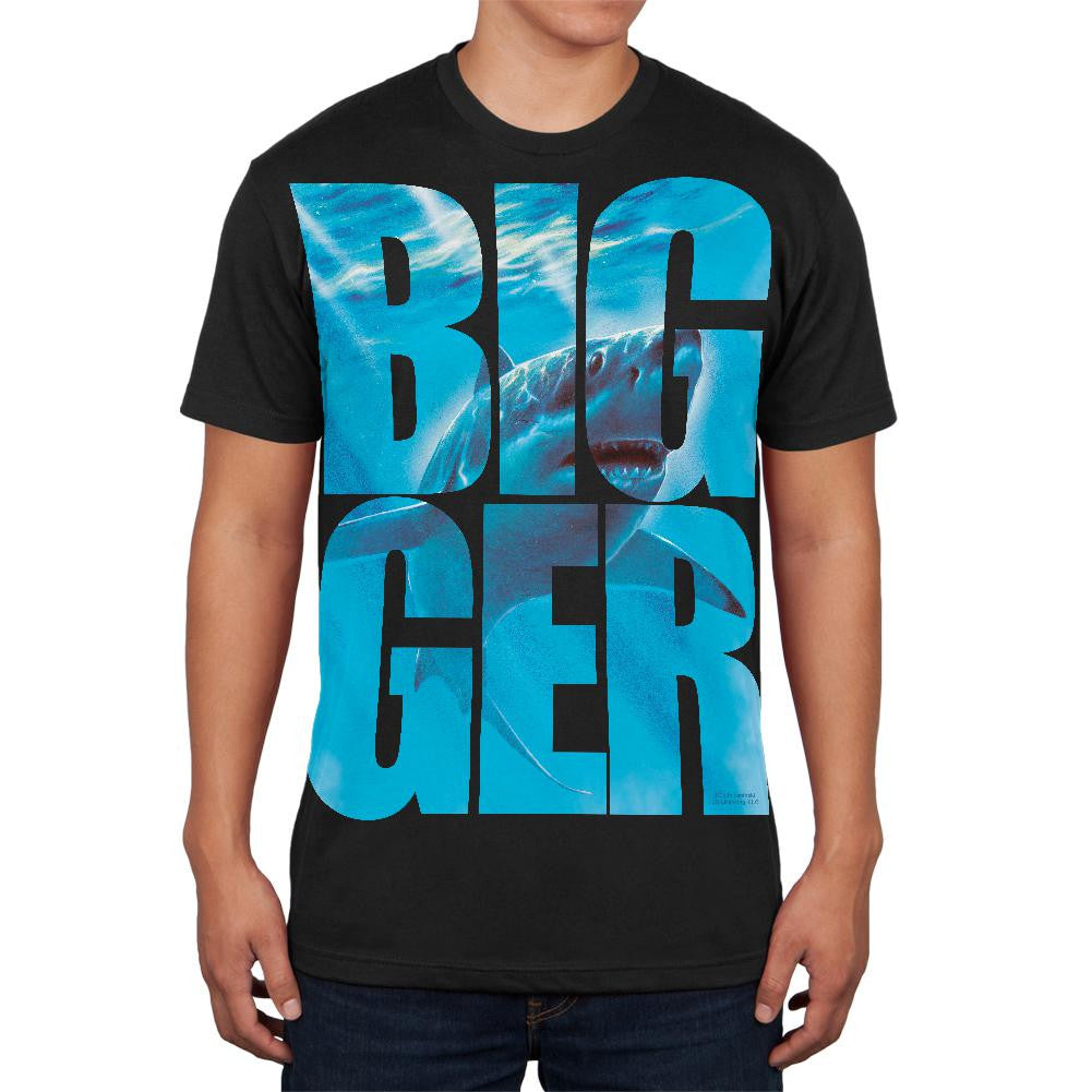 Size Does Matter Great White Shark Black Adult Soft T-Shirt Men's T-Shirts Old Glory