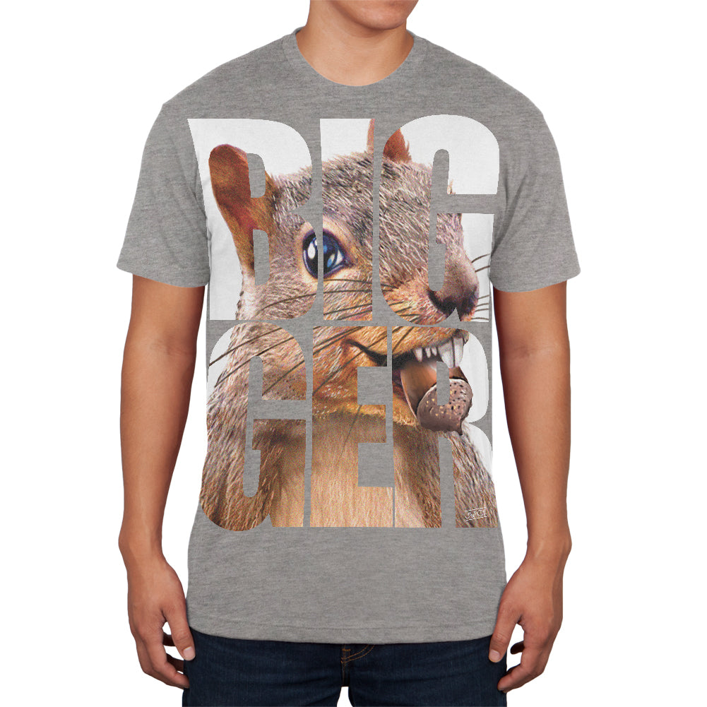 Size Does Matter Squirrel Nuts Funny Heather Grey Adult Soft T-Shirt Men's T-Shirts Old Glory 2XL Grey